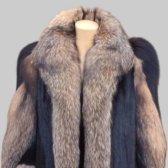 Dark Mink w/ Krystal Fox Trim Coat -Medium - Picture 5 of 6
